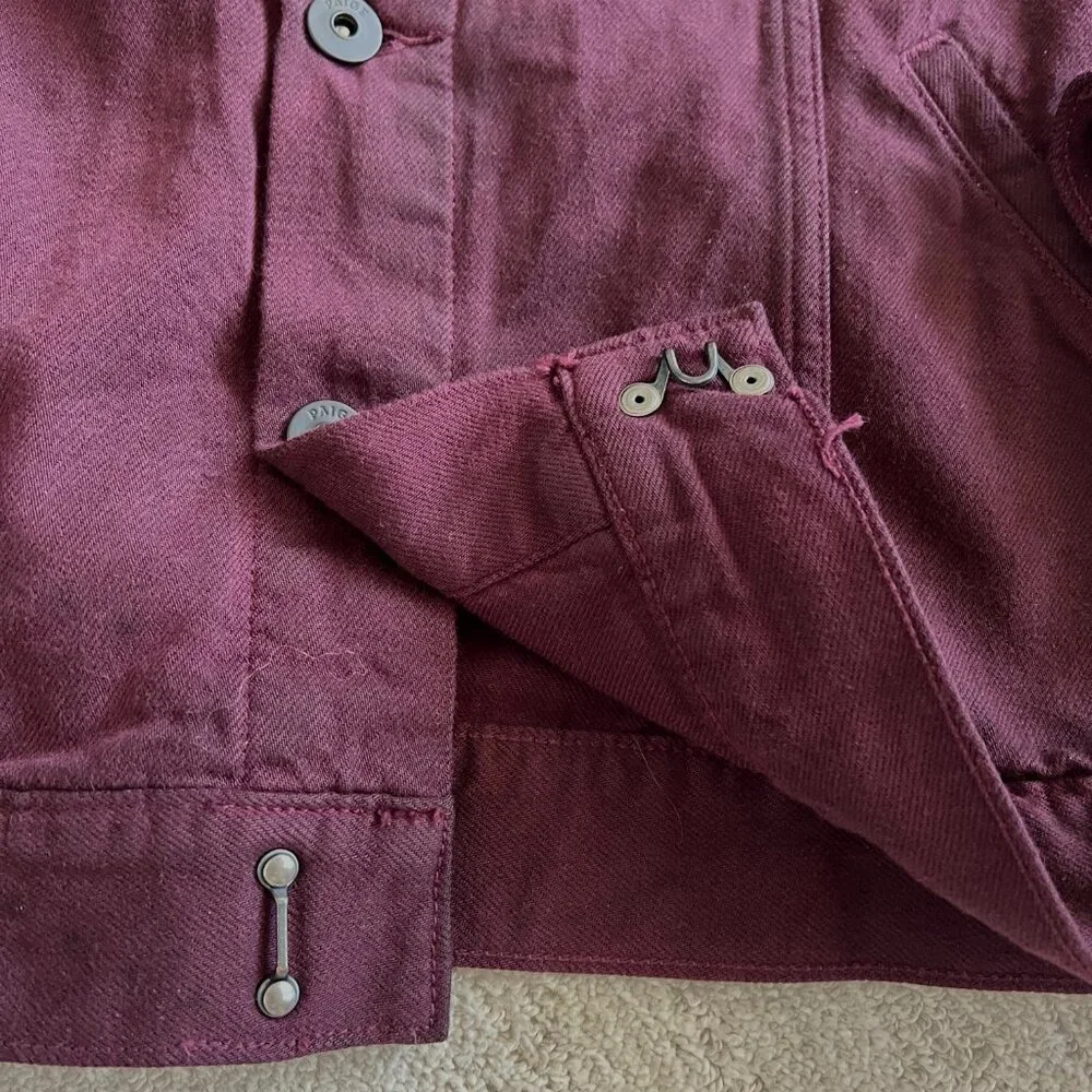 Paige Jacket - Scout Denim - Dark Burgundy - Trucker - Size Small - Picture 11 of 13